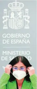  ?? EFE ?? La ministra de Sanidad, Carolina Darias, ayer durante la presentaci­ón del informe de la ONT