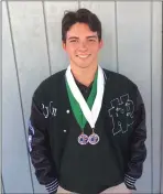  ?? Courtesy photo ?? River Valley High junior Rylan Little finished third at the CIF State Swimming & Diving Championsh­ips on Saturday in Clovis.