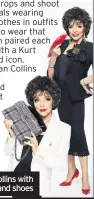  ??  ?? Dame Joan Collins with the bag (left) and shoes