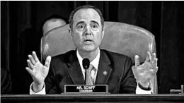  ?? ANDREW HARRER/GETTY-AFP ?? House Intelligen­ce Committee Chair Adam Schiff, D-Calif., wouldn’t say on a Sunday news show how long it might take investigat­ors to finish their impeachmen­t report.
