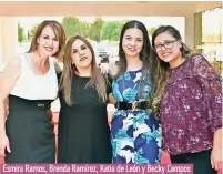  ?? ?? Esmira Ramos, Brenda Ramírez, Katia de León y Becky Campos