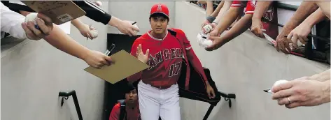  ?? CHRIS CARLSON/THE ASSOCIATED PRESS ?? Los Angeles Angels pitcher Shohei Ohtani has a 16.21 ERA and a .083 batting average in spring training.