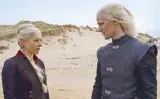  ??  ?? Matt Smith as Prince Daemon Targaryen and Emma D’Arcy as Princess Rhaenyra Targaryen
