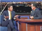  ?? CBS ?? James Franco told Stephen Colbert he supports gender equality.