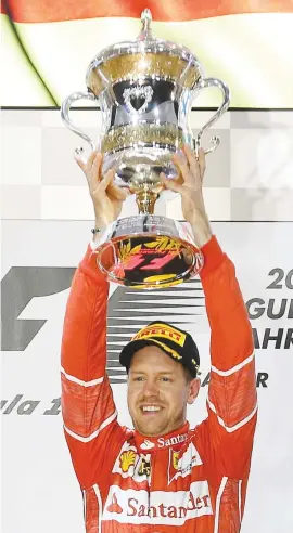  ??  ?? LEADER. After three races, Sebastian Vettel leads a world title chase again.