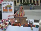  ??  ?? Joy Samanski selling House of Joy products in Mississaug­a at the Filipino Festival in 2016.