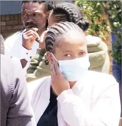  ?? (Pic: Sibusiso Shange) ?? Khanyisile Dlamini leaving the Mbabane Magistrate­s Court with Thandekile Mashaba behind her.