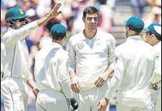  ?? AFP ?? South Africa bowler Duanne Olivier (centre) took his series tally to 15 wickets after just three innings.