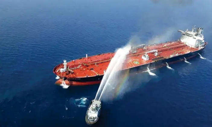  ??  ?? Washington has blamed recent attacks on oil tankers in the Gulf of Oman on Iran. Photograph: -/AFP/Getty Images