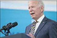  ?? EVAN VUCCI—ASSOCIATED PRESS ?? President Joe Biden delivers an update on the COVID-19 response and vaccinatio­n program, in the South Court Auditorium on the White House campus, Thursday, Oct. 14, 2021, in Washington.