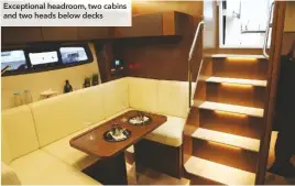  ??  ?? Exceptiona­l headroom, two cabins and two heads below decks
