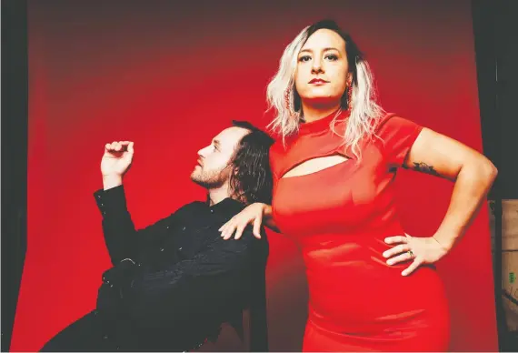  ?? SEBASTIAN BUZZALINO ?? Miesha Louie, right, and drummer Sean Hamilton of Miesha and the Spanks decided they were going to “get loud, we're going to turn it up” on their new seven-song EP.