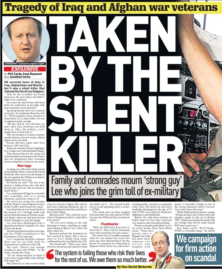  ??  ?? COVENANT: Cameron urged to fight