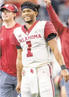  ?? JEFFREY MCWHORTER/AP ?? A record number of college football players are bypassing remaining years of eligibilit­y to enter the NFL draft, including Heisman Trophy winner Kyler Murray.