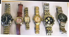  ??  ?? Seized: Watches from burglaries by Chilean gangs