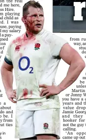  ?? ?? BLOODIED: Hartley in the 2018 Six Nations