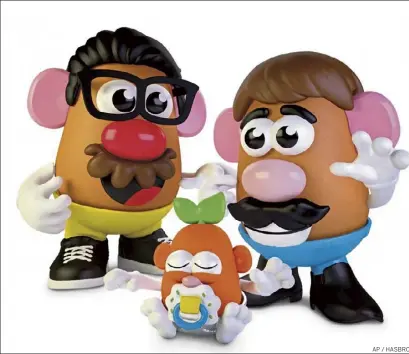  ?? Ap / Hasbro ?? Hasbro clarified in a tweet that the Mr. and Mrs. potato Head characters will still exist, names and all, but the branding on the box will only say ‘potato Head.’