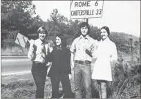  ?? Georgia Highlands College photo ?? Floyd Junior College students who worked as staff members for the Six Mile Post in 1974