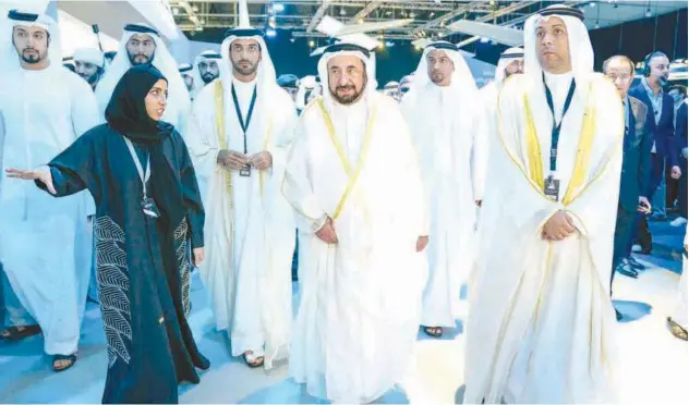  ?? WAM ?? ↑ Sheikh Sultan opens the 8th edition of the Internatio­nal Government Communicat­ion Forum, IGCF 2019.