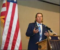  ?? The Sentinel-Record/Grace Brown ?? SPECIAL GUEST: Rotary Internatio­nal District Governor Dennis Cooper addressed the Hot Springs National Park Rotary Club Wednesday during its weekly meeting at the Arlington Resort Hotel &amp; Spa.