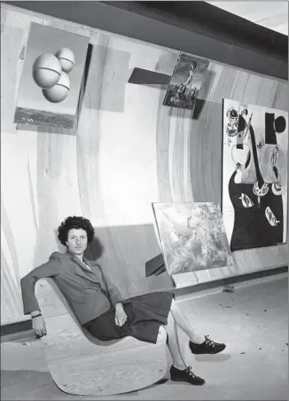  ?? The Associated Press ?? PEGGY GUGGENHEIM, at the Museum of Modern Art in New York in 1942, “approached life in a very contempora­ry fashion,” says Lisa Immordino Vreeland, director of the film “Art Addict.”