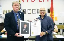  ?? COURTESY PHOTO ?? Marina Ellison, right, a graduate of Los Alamos High School, has been named the state EMS person of the year by the National VFW Headquarte­rs in Kansas City, Mo.