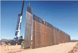  ?? LAIKEN JORDAHL ?? President Trump has asked for $5 billion for a border wall between the United States and Mexico.