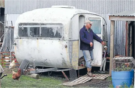  ?? 630176885 ?? Living in a caravan on his Rimu property gives Steve Lock easy access to his horses.