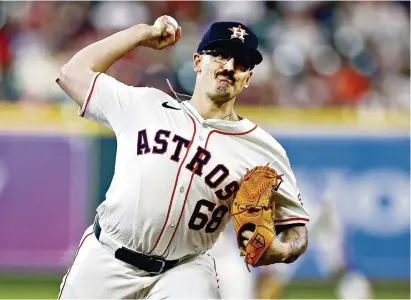  ?? (HOUSTON, 17 AVRIL 2024/ADAM DAVIS/EPA) ?? J.P. France, «pitcher» des Astros de Houston, lors d’un match de MLB contre les Braves d’Atlanta.