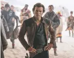  ?? JONATHAN OLLEY LUCASFILM VIA AP ?? In this image released by Lucasfilm, Alden Ehrenreich appears as Han Solo in a scene from Solo: A Star Wars Story.