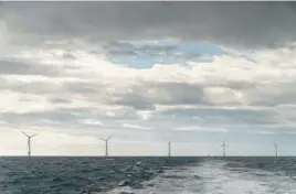  ?? DAVID GOLDMAN/AP 2022 ?? Turbines situated in America’s first offshore wind farm, owned by the Danish energy company Orsted, off Block Island, R.I. A similar farm could come to the Gulf.