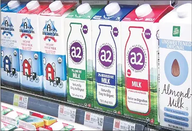  ?? (AP) ?? In this May 18, 2018 photo, A2 milk is displayed on the shelf at The Fresh Market in Latham, New York.