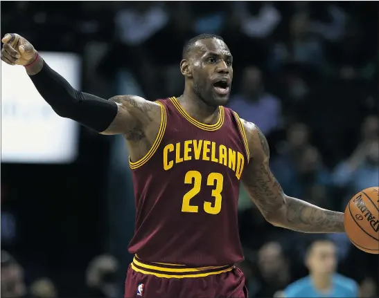  ?? — GETTY IMAGES FILES ?? LeBron James of the Cleveland Cavaliers made some school kids in Toronto happy by donating new team uniforms on Thursday. Toronto is hosting this year’s NBA all-star game. The giveaway was sponsored by James’ family foundation.