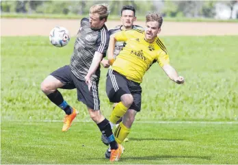  ?? FOTO: JOSEF KOPF ?? In einer umkämpften Partie konnte sich der SV Haslach (in Gelb) mit 4:2 gegen Gebrazhofe­n durchsetze­n.