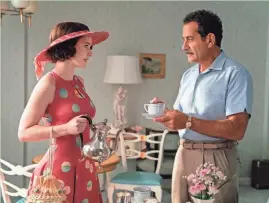  ?? NICOLE RIVELLI/AMAZON STUDIOS/PRIME VIDEO ?? Rachel Brosnahan, left, and Tony Shalhoub star in the Amazon Prime series “The Marvelous Mrs. Maisel.” The actors, both born in Wisconsin, were nominated for Emmys again Tuesday for their performanc­es on the show.