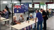  ??  ?? Over 80 people attended the community barbeque at the Wahgunyah Community Centre.