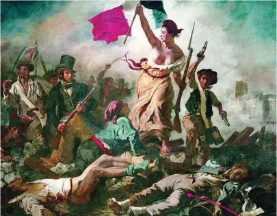  ??  ?? «La Libertad guiando al pueblo», de Delacroix, mitifica la Revolución Francesa, un suceso que nos perjudicó