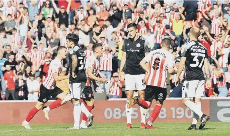  ?? ?? The Sunderland players celebrate a goal.