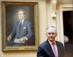  ?? STEVE EARLEY/THE VIRGINIAN-PILOT VIA AP ?? State Sen. Thomas K. Norment, R-James City County, arrives on the floor of the Senate chamber in Richmond, Va., on Thursday. Norment was an editor for a Virginia Military Institute yearbook filled with racist photos and slurs.