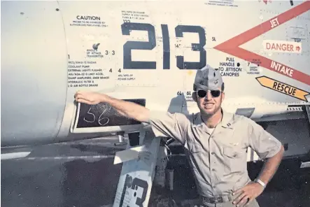  ?? ?? Jerry at Miramar, California, in 1969, and, below, giving a talk to RAF cadets at Tayside Aviation in Dundee.