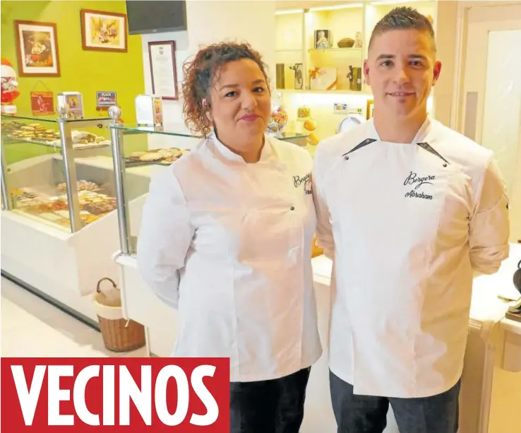  ?? ?? Izaskun Cidoncha y Abraham Marta, de 30 y 34 años respectiva­mente, han iniciado una nueva etapa de Pastelería Bergera.