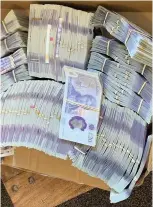  ??  ?? A man was arrested by officers in the raids, and the money found