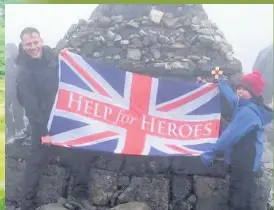  ??  ?? HERO CLIMBERS A delighted Antony and Alfie on Ben Nevis at the weekend