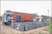  ?? HT PHOTO ?? ■ The consignmen­t seized in Moga on Monday.