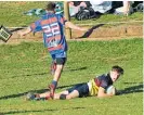  ?? Photo / Arthur Uden ?? Ohaupo¯ ¯ winger Caleb Kennedy scores the winning try against Te Rapa.