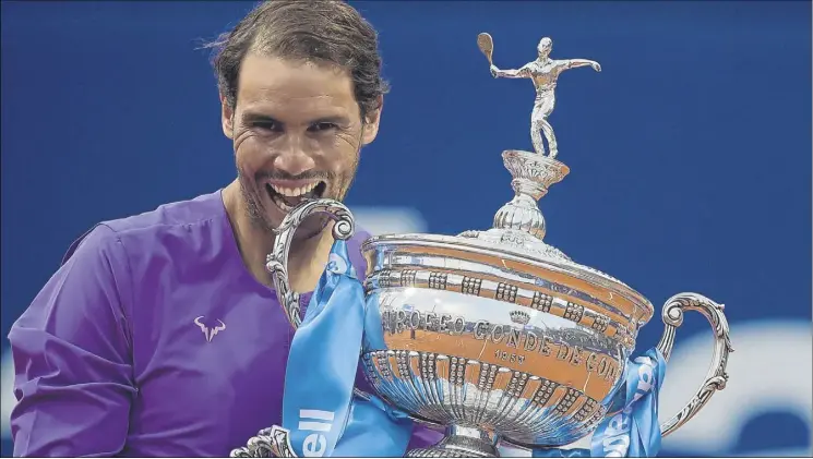  ?? Foto: MANEL MONTILLA ?? Rafa Nadal fue confirmado para la próxima edición del Barcelona open Banc Sabadell-trofeo Conde de Godó. Buscará su decimoterc­er título en Barcelona