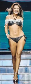  ??  ?? LATIN DOMINATION — Miss Ecuador Katherine Espin walks on stage in her swim wear on her way to being named Miss Earth 2016 at the SM Mall of Asia Arena in Pasay City on Saturday night that saw South American beauties dominating the pageant. Miss...