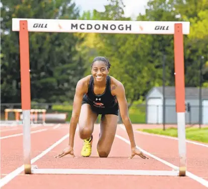  ?? KENNETH K. LAM/BALTIMORE SUN ?? McDonogh track and field standout Nyla Cherry overcame hip surgery as a junior to rebound with a fine senior season in hurdles, long jumps, high jumps and relays.