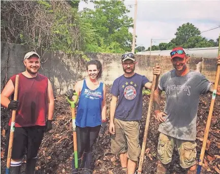  ?? THE COMPOST FAIRY ?? The Compost Fairy volunteer JP Miller, Board Members Caroline Norris and Chris Peterson and Executive Director Mike Larrivee.