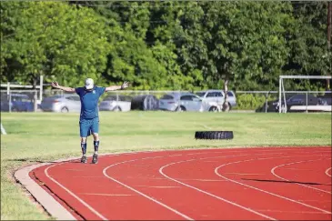  ?? RICARDO B. BRAZZIELL / AMERICAN-STATESMAN PHOTOS ?? Alex Glarakis’ goal is to run a marathon on every continent. His quest was interrupte­d by double bypass heart surgery. He’s back to running and training.